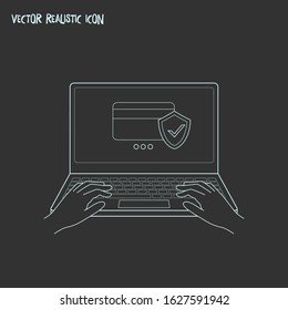 Secure payment icon line element. Vector illustration of secure payment icon line isolated on clean background for your web mobile app logo design.