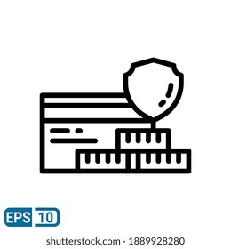 secure payment icon in line style isolated on white background. EPS 10