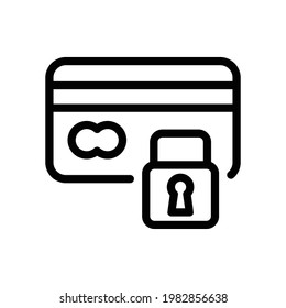 Secure payment icon, Line Vector graphics