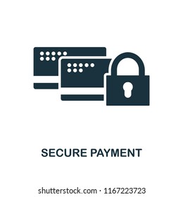 Secure Payment icon. Monochrome style design from internet security collection. UI. Pixel perfect simple pictogram secure payment icon. Web design, apps, software, print usage.