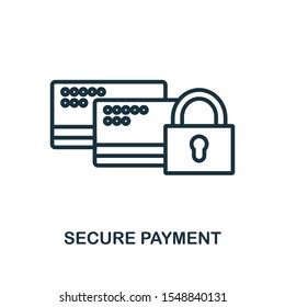 Secure Payment icon outline style. Thin line creative Secure Payment icon for logo, graphic design and more.