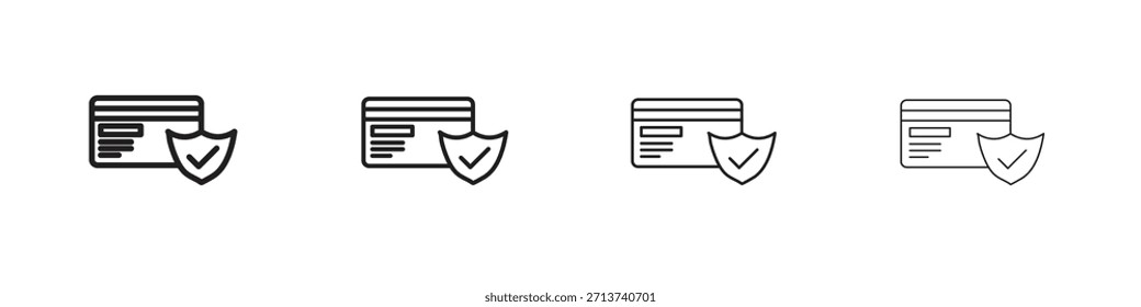 Secure payment icon outline symbol. Editable Stroke collection.