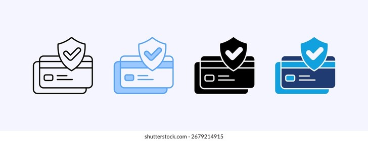 Ícone de Pagamento Seguro Definir Coleção de Vários Estilos
