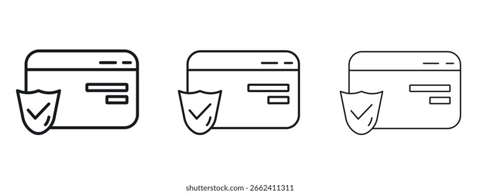 Secure payment icon simple line design - Simple Vector Illustration