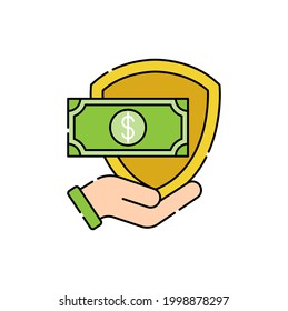 Icono de pago seguro Ilustración vectorial. Protección y seguridad de pagos con el icono Escudo concepto de diseño vectorial para el sitio web de pagos en línea, finanzas y banca móvil, símbolo, icono, signo, interfaz de usuario de la aplicación