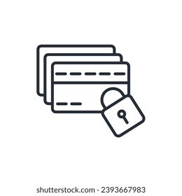 secure payment icon. vector.Editable stroke.linear style sign for use web design,logo.Symbol illustration.