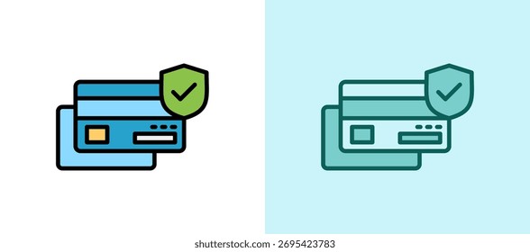 Icono de pago seguro Ilustración vectorial whitegreen