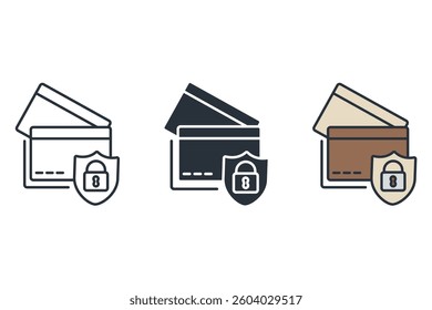 secure payment icons isolated on White Background. Flat style design