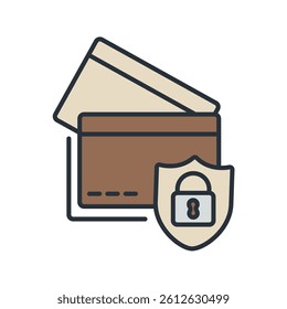 secure payment icons isolated on White Background. Flat style design