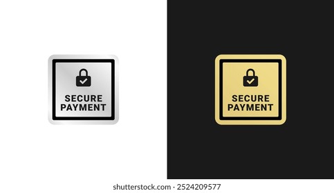 Secure payment label or 100% Secure label vector isolated. Secure payment label for product packaging design element. 100% Secure payment label for packaging design element.