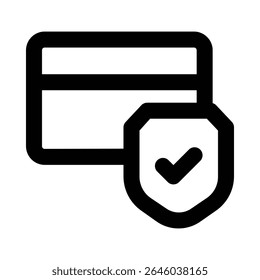 secure payment line icon editable vektor