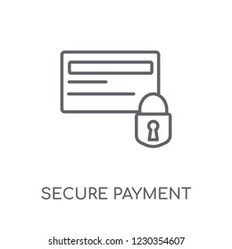 Secure Payment linear icon. Modern outline Secure Payment logo concept on white background from Internet Security and Networking collection. Suitable for use on web apps, mobile apps and print media.