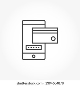 Secure payment method vector out line icon