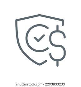 pago seguro, garantía de devolución de dinero ilustración de la línea de iconos diseño de vectores editable eps10