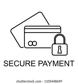 secure payment outline icon. Element of data protection icon with name for mobile concept and web apps. Thin line secure payment icon can be used for web and mobile on white background