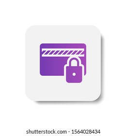 secure payment round icon in solid/glyph and stripes style with colorful smooth gradient background, suitable for mobile and web UI, app button,  infographic, etc
