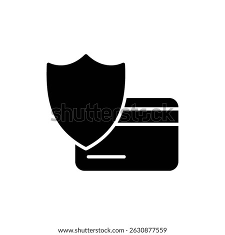 Secure Payment Shield Over Credit Card Icon for Protection