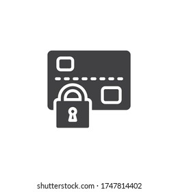 Secure Payment vector icon. filled flat sign for mobile concept and web design. Credit card and padlock glyph icon. Symbol, logo illustration. Vector graphics