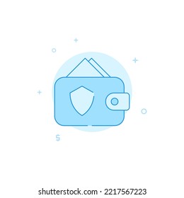 Secure payment vector icon. Flat illustration. Filled line style. Blue monochrome design. Editable stroke. Adjust line weight.