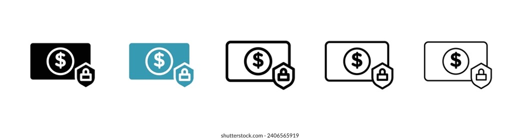 Secure payment vector icon set. Safe credit card checkout vector icon suitable for apps and websites UI designs. Secure purchase payment transaction vector icon.