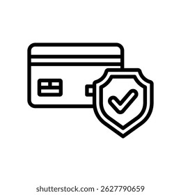 Secure Payment Vector Lineal Icon On White Background.