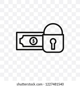 Secure Payment vector linear icon isolated on transparent background, Secure Payment transparency concept can be used for web and mobile
