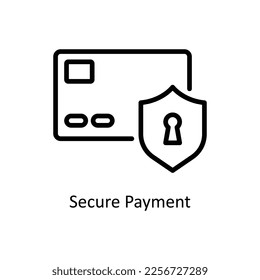 Secure Payment Vector Outline icon for your digital or print projects. stock illustration