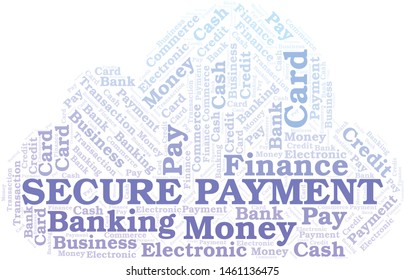 Secure Payment word cloud. Vector made with text only.