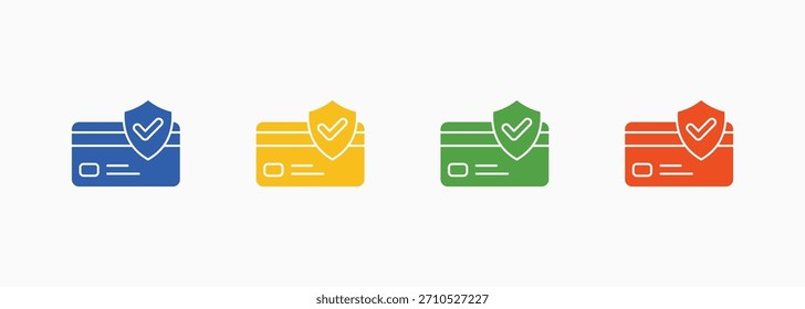 Elemento de Colección de estilo de color múltiple de icono de pago seguro para diseño
