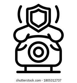 Secure phone icon. Outline secure phone vector icon for web design isolated on white background