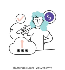 Secure Pin vector Style illustration