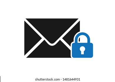 Secure private message or secure message vector icon