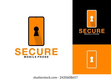 Diseño de logotipo de teléfono móvil privado seguro