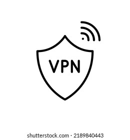 Secure and private VPN service. Pixel perfect, editable stroke line icon