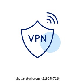 Secure and private VPN service. Pixel perfect, editable stroke line art icon