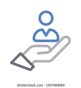 secure profile colour line vector icon