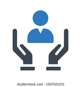 secure profile glyph colour vector icon