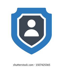 secure profile glyph colour vector icon