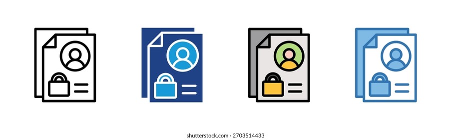 Secure Profile icon set multiple style collection