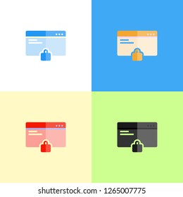 secure programming flat icon style, vector illustration
