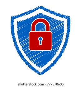 Secure protection abstract logo scribble