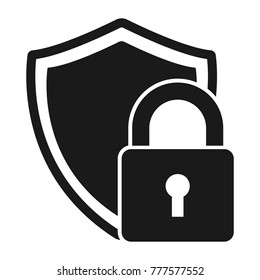 Secure protection abstract logo. vector shield lock Icon