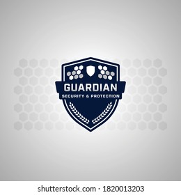 Secure and protection honeycomb safety shield logo icon symbol for security company