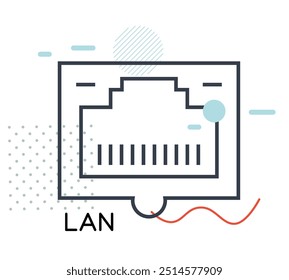 Proteção segura - Rede local - Ícone de LAN - Ilustração de estoque como arquivo EPS 10