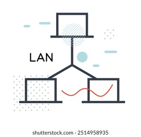 Proteção segura - Rede local - Ícone de LAN - Ilustração de estoque como arquivo EPS 10