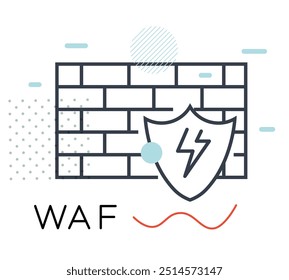 Secure Protection - Web Application Firewall - WAF Icon - Stock Illustration as EPS 10 File