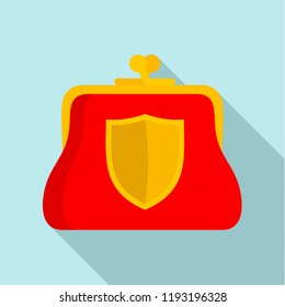 Secure purse icon. Flat illustration of secure purse vector icon for web design