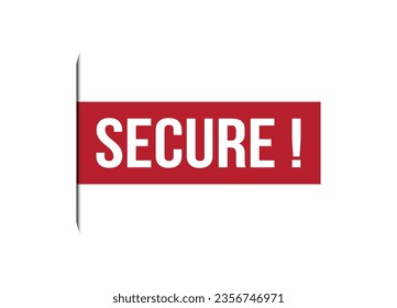 ilustración de banner vectorial rojo seguro aislado en fondo blanco