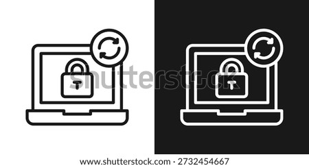 Secure Refresh Icon In Black And White Line Style