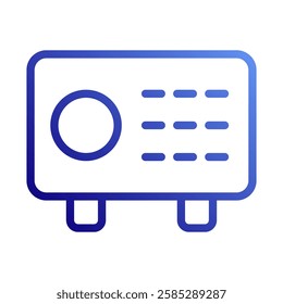 Secure Safe Box Gradient Style Illustration